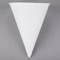 Genpak Harvest 4 oz. White Rolled Rim Paper Cone Cup - 5000/Case