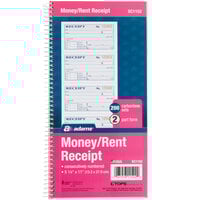 Adams SC1152 2-Part Blue and White Carbonless Rent Receipt Book with 200 Receipts