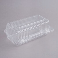 Durable Packaging PXT-395 9" x 5" x 3" Clear Hinged Lid Plastic Container - 125/Pack