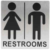 Black and White Unisex Restroom Sign with Braille 9