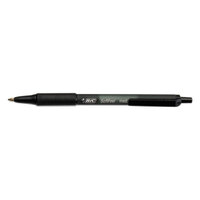 Bic SCSM361BK Soft Feel Black Ink with Black Barrel 1mm Retractable Ballpoint Pen - 36/Pack