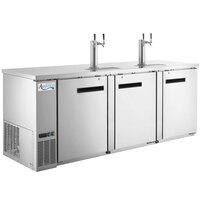 Avantco UDD-4-HC-S Stainless Steel Kegerator / Beer Dispenser with (2) 2 Tap Towers - (4) 1/2 Keg Capacity