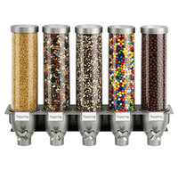 Rosseto EZ527 EZ-SERV 4.94 Liter Five Canister Wall-Mounted Topping / Candy Dispenser - 29
