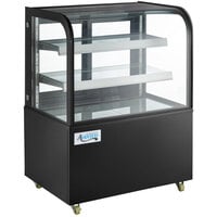 Avantco BC-36-HC 36" Curved Glass Black Refrigerated Bakery Display Case