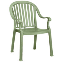 grosfillex chairs restaurant outdoor colombo armchair sage stacking resin