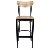 Restaurant Bar Stools Commercial Lancaster Table Seating Boomerang Bar Height Black Chair With Driftwood Seat And