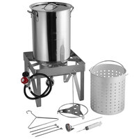 Backyard Pro BP30-SSKIT All Stainless Steel 30 Qt. Turkey Fryer / Seafood Boiler Kit - 55,000 BTU