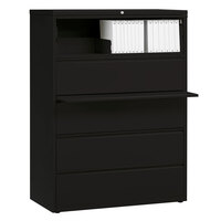 Hon 695lp 600 Series 42 X 19 1 4 X 67 Black Five Drawer Metal Lateral File Cabinet Legal Letter