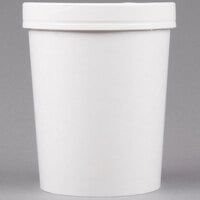 Choice 32 oz. White Double Poly-Coated Paper Food Cup with Vented ...