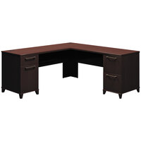 Bush 2910MCA103 Enterprise Mocha Cherry Laminate L-Shaped Double Pedestal Desk - 70 1/8
