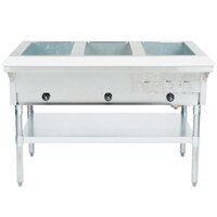 Eagle Group HT3 Liquid Propane Steam Table Three Pan 10,500 BTU - Open Well