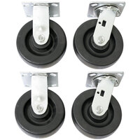 2000 Pound Capacity Wesco Industrial Products 250049 6 Diameter Polyolefin Wheel Rigid and Swivel Caster