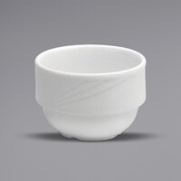 Oneida Buffalo R4510000567 Arcadia 10 oz. Bright White Embossed Medium Rim Porcelain Stackable - 36/Case