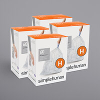 simplehuman CW0286MC 8-9 Gallon / 30-35 Liter Code H Clear Custom Fit Trash Can Liner - 240/Case