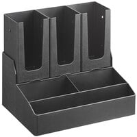 Choice Black 9-Section Countertop Coffee Condiment Organizer