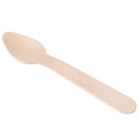 Pack of 100 Wooden Spoons Birchwood Disposable Spoons Biodegradable Spoons-Brown 