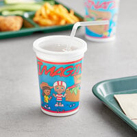 Kids cup with a straw poking out