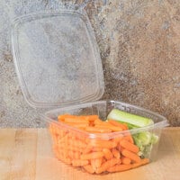 Genpak AD64 2 Qt. Clear Hinged Deli Container - 100/Pack