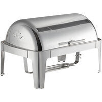 Choice Supreme 8 Qt. Full Size Chrome Accent Roll Top Chafer