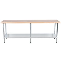 Wood Prep Tables Webstaurant Advance Tabco H2g 368 Wood Top Work Table With Galvanized Base And Undershelf 36