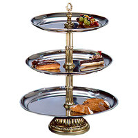 Apex CLA21-1814-G Classic Series Three Tier Food Tray with Gold Column - 27