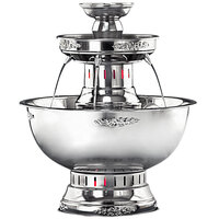 Apex 4003-SS Princess 5 Gallon SS Beverage Fountain with Silver Bow Tie Trim & Floral Cup