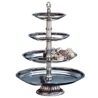 Apex CLA21-181412-S Classic Series Four Tier Food Tray with Silver Column - 27