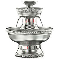 Apex 3011-ST Hostess 3 Gallon Silver Aluminum Beverage Fountain with Silver Rope Trim and Floral Cup