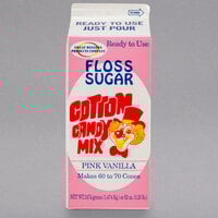 Great Western 1/2 Gallon Carton Pink Vanilla Cotton Candy Floss Sugar - 6/Case
