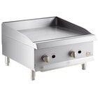 Cooking Performance Group G24 24" Gas Countertop Griddle with Manual Controls - 60,000 BTU