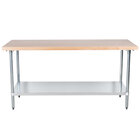 Wood Top Work Tables with Undershelf