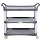 Three Shelf Plastic Bussing Carts and Transport Carts