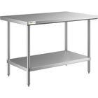 Regency 30" x 48" All 18-Gauge 430 Stainless Steel Commercial Work Table with Undershelf
