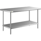 Regency 30" x 60" All 18-Gauge 430 Stainless Steel Commercial Work Table with Undershelf
