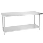 Regency 24" x 72" All 18-Gauge 430 Stainless Steel Commercial Work Table with Undershelf