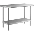 Regency 24" x 48" All 18-Gauge 430 Stainless Steel Commercial Work Table with Undershelf