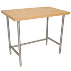 Wood Top Work Tables with Open Base