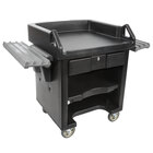 Cambro VCSWR110 Black Versa Cart with Dual Tray Rails and Standard Casters