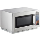 Solwave 1000W Stackable Commercial Microwave with Large 1.2 cu. ft. Interior and Push Button Controls - 120V
