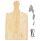 3 Piece Hard Cheese Knife and Board Set with Button Clincher