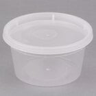 ChoiceHD 12 oz. Microwavable Translucent Plastic Deli Container and Lid Combo Pack - 240/Case