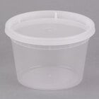 ChoiceHD 16 oz. Microwavable Translucent Plastic Deli Container and Lid Combo Pack - 240/Case