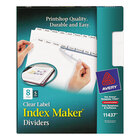 Avery 11437 Index Maker 8-Tab White Divider Set with Clear Label Strip - 5/Pack