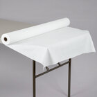Hoffmaster 260047 40" x 100' Linen-Like White Paper Roll Table Cover