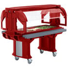 Cambro VBRL5158 Hot Red 5' Versa Food / Salad Bar with Standard Casters - Low Height