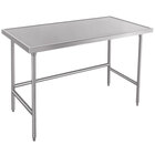 Advance Tabco Spec Line TVLG-240 24" x 30" 14 Gauge Open Base Stainless Steel Commercial Work Table