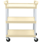Three Shelf Plastic Bussing Carts and Transport Carts