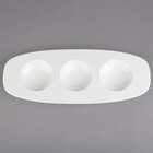 Villeroy &amp; Boch 16-4004-2778 Affinity 11 3/4" x 4 3/4" White Porcelain Oval Plate with Compartments - 6/Case