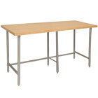 Wood Top Work Tables with Open Base