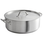 Vigor 20 Qt. Stainless Steel Aluminum-Clad Heavy-Duty Brazier with Cover